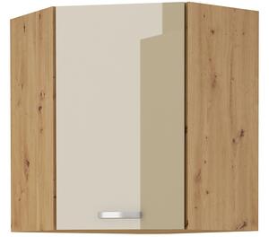 Zondo.hr Kutni gornji kuhinjski ormarić Arryn 58x58 GN-72 1F (Hrast artisan + Sjaj cappucino). Akcija -6%. 1024772