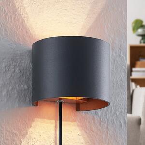 Arcchio zidna svjetiljka Zuzana, okrugla, crna, utikač, 13 cm, Crno, Dnevni boravak/blagovaonica, Aluminij