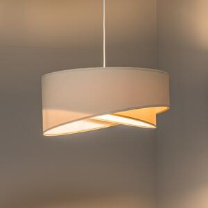 Maco Design Viseća lampa Vivien, dvobojna, bež/bijela, prigušiva, Bež, Dnevni boravak/blagovaonica, Tkanina / tekstil