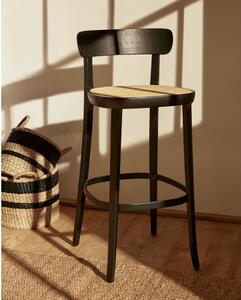 Crna barska stolica u dekoru jasena 99 cm Romane - Kave Home