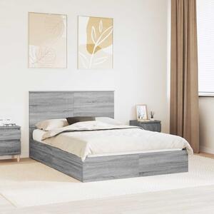 Krevet s od storage Siva Sonoma 150 x 200 cm Konstruirano drvo - Siva / 150 x 200 cm