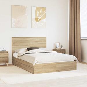 Krevet s od storage Sonoma hrast 140 x 200 cm Konstruirano drvo - Smeđa / 140 x 200 cm