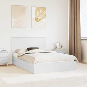 Krevet s od storage Bijelo 140 x 190 cm Konstruirano drvo - Bijela / 140 x 190 cm