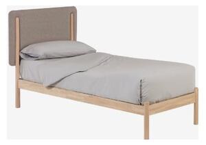 Krevet od gumenog drveta s letvicama u sivoj-prirodnoj boji 90x190 cm Shayndel - Kave Home