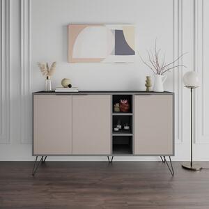 Woody Fashion Komoda, AntracitSvijetlo smeđa, Clara Console - Anthracite, Light Mocha