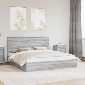 Krevet s od storage Siva Sonoma 180 x 200 cm Konstruirano drvo - Siva / 180 x 200 cm
