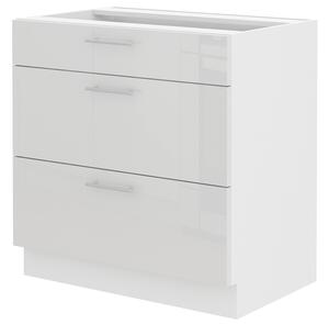 Zondo.hr Donji kuhinjski ormarić- Lavera 80 D 3S BB (bijela + bijeli sjaj). 1032349