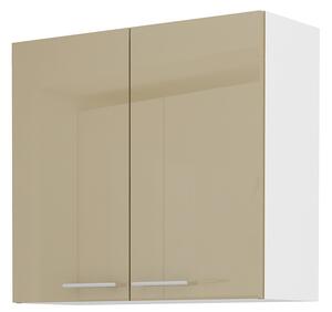 Zondo.hr Gornji kuhinjski ormarić- Lavera 80 G 72 2F (bijela + sjaj cappucino). 1032378