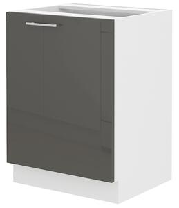 Zondo.hr Donji kuhinjski ormarić- Lavera 60 D 1F BB (bijela + sivi sjaj). 1032409