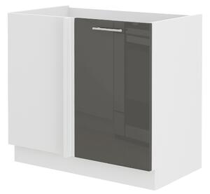 Zondo.hr Donji kuhinjski ormarić- Lavera 105 ND 1F BB (bijela + sivi sjaj). 1032414