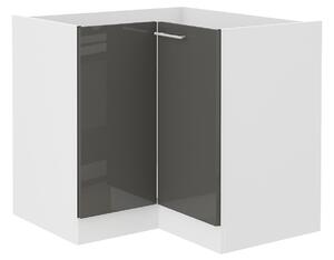 Zondo.hr Kutni donji kuhinjski ormarić- Lavera 90 x 90 DN 2F BB (bijela + sivi sjaj). 1032413