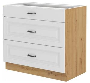 Zondo.hr Donji kuhinjski ormarić- Sheila 80 D 3S BB (hrast artisan + bijela ). 1032446