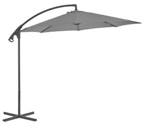 Konzolni vrtni suncobran s čeličnim stupom 300 cm antracit - Antracitno siva / N/A