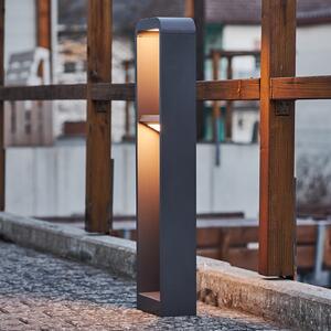 Lindby LED putna svjetiljka Darko, 80 cm, siva, metal, IP54, Sivo, Aluminij