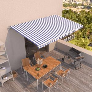 Tenda na ručno uvlačenje 500 x 350 cm plavo-bijela - Plava / 500 x 350 cm