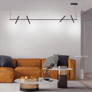 PURE Tutua LED viseća svjetiljka, 4 žarulje, crna, prigušiva, Crno, Dnevni boravak/blagovaonica, Metal