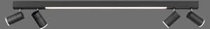 PURE LED stropna svjetiljka Lines, 120 cm, antracit, daljinski upravljač, prigušiva, Crno, Dnevni boravak/blagovaonica, Metal