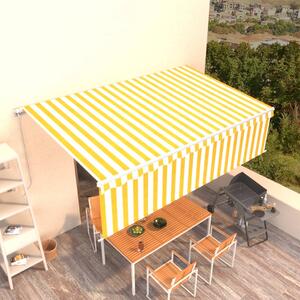 Tenda na ručno uvlačenje s roletom 5 x 3 m žuto-bijela - Žuta / 5 x 3 m