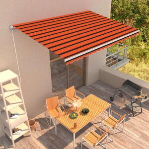 Tenda na ručno uvlačenje 450 x 300 cm narančasto-smeđa - Šarena / 450 x 300 cm