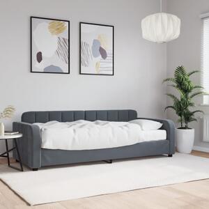Dnevni krevet s madracem tamnosivi 80 x 200 cm baršunasti - Siva / 80 x 200 cm