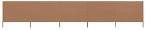 Vjetrobran s 5 panela od tkanine 600 x 80 cm smeđe-sivi - Tupe / 600 x 80 cm