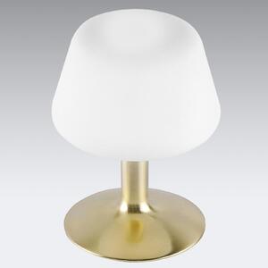 Stolna lampa Paul Neuhaus Till, boja mesinga, staklo, prigušivanje