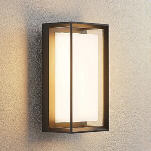 Arcchio LED zidna svjetiljka Ismera, antracit/opal, IP65, staklo