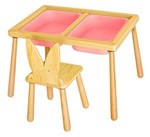 Woody Fashion Dječji stol set Table and Chair - Pink