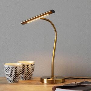 Fleksibilna LED stolna lampa Curtis, starinski mesing