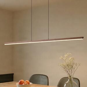 Lucande Solvar LED viseća svjetiljka, 158 cm, smeđa, CCT, dimabilna, prigušiva, Smeđa / hrđa, Dnevni boravak/blagovaonica, Metal