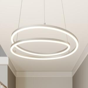Lindby LED viseća lampa Davian, boja nikla, Ø 49 cm, mogućnost prigušivanja, prigušiva, Metalik, Dnevni boravak/blagovaonica, Aluminij
