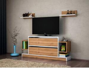 Woody Fashion TV jedinica, Bijela boja Orah, Magic - White, Walnut