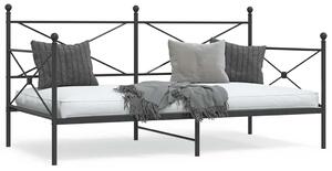 Dnevni krevet bez madraca crni 100x200 cm čelik - Crna / 100 x 200 cm