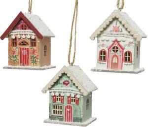 Viseća božićna kućica CHRISTMAS HOUSE drvena - više varijanti
