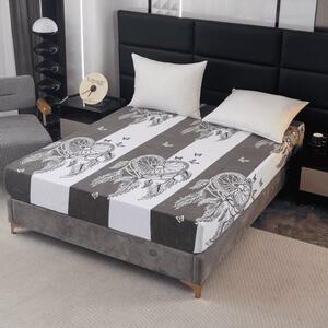 Posteljina mikropliš TIRSO 180x200 cm sivo-bijela