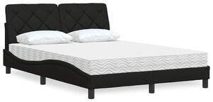 Krevet s madracem crni 120 x 200 cm od tkanine - Crna / 120 x 200 cm