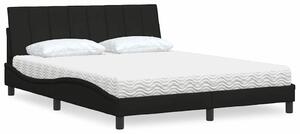 Krevet s madracem Hanko crni 160x200 cm od tkanine - Crna / 160 x 200 cm
