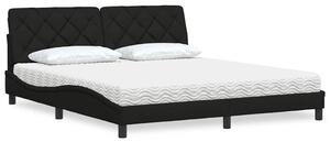Krevet s madracem crni 180x200 cm od tkanine - Crna / 180 x 200 cm
