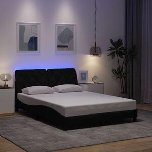Okvir kreveta s LED-om bez madraca crni 120 x 200 cm od tkanine - Crna / 120 x 200 cm