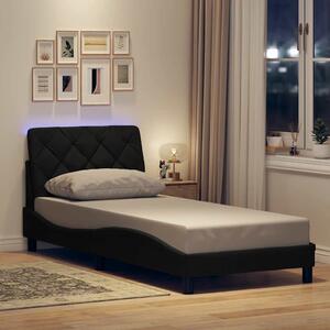 Okvir kreveta s LED-om bez madraca crni 80x200cm od tkanine - Crna / 80 x 200 cm