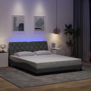 Okvir kreveta s LED-om bez madraca 160 x 200 cm od tkanine - Siva / 160 x 200 cm