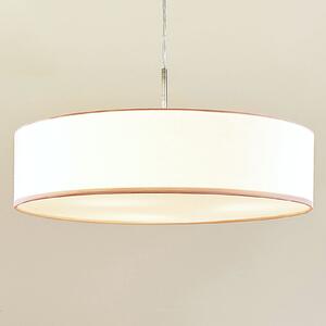 Lindby Sebatin viseća svjetiljka, Ø 50 cm, bijela, tkanina, E27