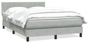 Krevet s oprugama i madracem svjetlosivi 160x210 cm baršunasti - Siva / 160 x 210 cm