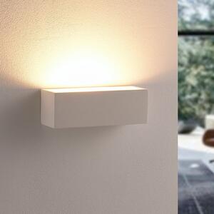 Lindby zidna lampa Santino, 22 cm, gips, G9, mogućnost bojanja, prigušiva, Bijela, Dnevni boravak/blagovaonica, Gips / glina