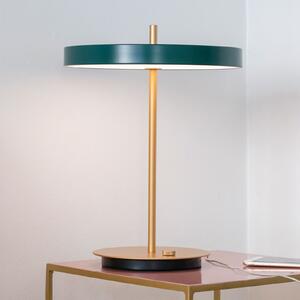 UMAGE LED stolna svjetiljka Asteria Table, USB, šumsko zelena/mjed