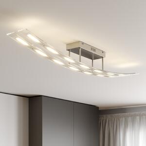 Lindby LED stropna svjetiljka Jarda, staklo, duljina 134 cm, prigušljiva, prigušiva, Providna, Dnevni boravak/blagovaonica, Staklo