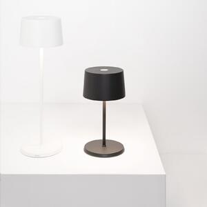 Zafferano Olivia mini 3K stolna lampa na baterije siva