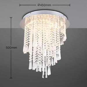 LED stropna svjetiljka Pomp, Ø 45 cm, krom, akril/metal, CCT