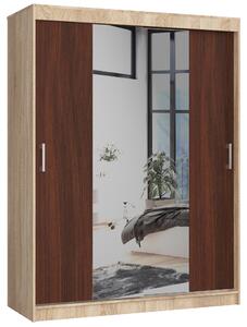 Zondo.hr Ormar za garderobu Clotilde (hrast sonoma + wenge) (s ogledalom). Akcija -19%. 1069414