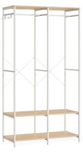 SONGMICS otvoreni ormar za odjeću s vješalicom i policama, 40 x 94,5 x 180 cm, bež